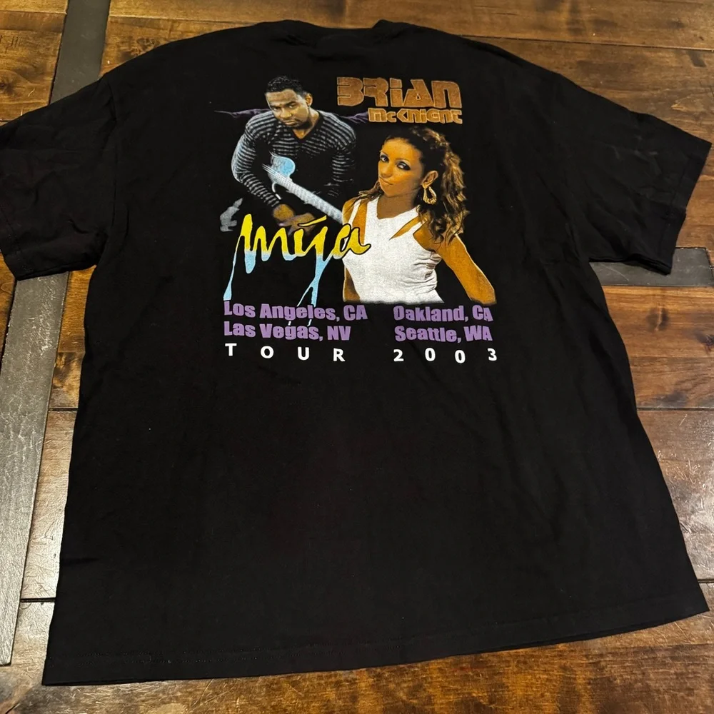 BRIAN MCKNIGHT TOUR T SHIRT MYA 2003 RARE SZ Xl CONCERT LA OAKLAND Y2K MUSIC - Picture 6 of 6